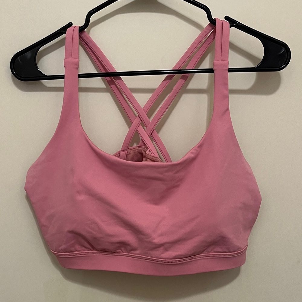 Lululemon Energy Bra *Medium Support, B-D Cups Pink Tide color size 14